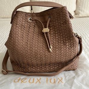“Deux Lux” Woven Bucket Purse